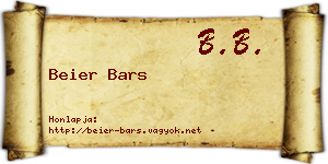 Beier Bars névjegykártya